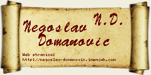 Negoslav Domanović vizit kartica